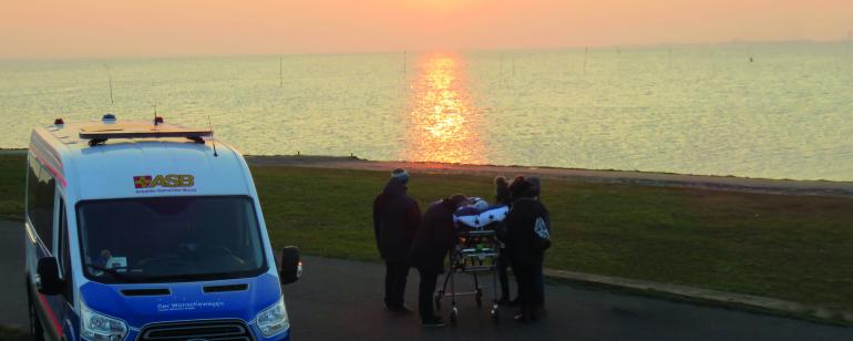 Am Ende einer Wunschfahrt: Sonnenuntergang bei Husum